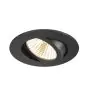 SLV New Tria 68 Spot Aluminium Zwart Rond 8.3W 750lm 38D - 930 Warm Wit | Zaagmaat 68mm -  Beste Kleurweergave - Dimbaar 