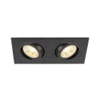 SLV New Tria 155 Spot Aluminium Zwart Vierkant | Geschikt voor 2x GU10 