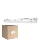 Voordeelpak 4x Ledvance LED Waterdichte Montagebalk Vochtbestendig 18W 2400lm - 840 Koel Wit | 120cm