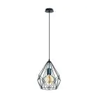 Eglo Hanglamp Carlton Staal Zwart | IP20 - Geschikt voor 1x E27 